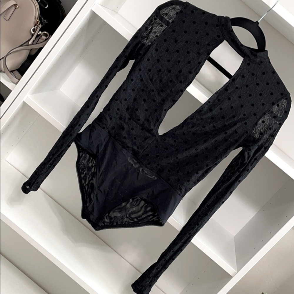 Polkadot lace bodysuit